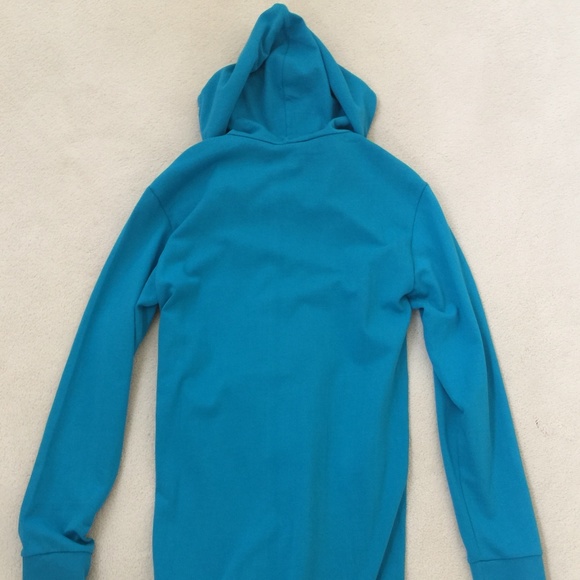Balmain Paris Made in ITALY Men Turquoise Long Hooded Sweatshirt Sweater New - Picture 2 of 12